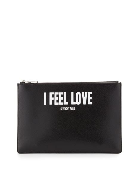 Givenchy Iconic Prints I Feel Love Medium Pouch Bag, Black